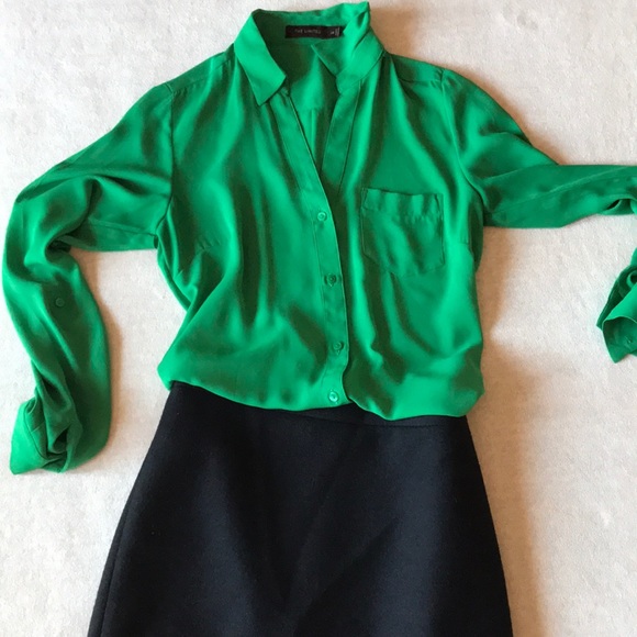 3/$15 NWOT The Limited green button down shirt - Picture 7 of 8